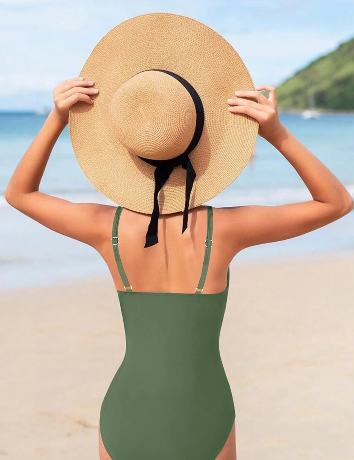 Girls Swimsuit, Adjustable Straps Cut Out One Piece Bathing Suit with Solid Color Cover Up Skirt Girls' Swimwear