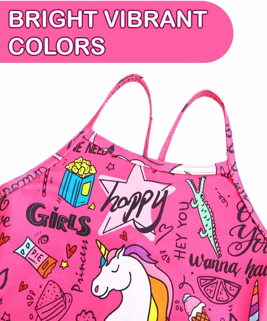 Girls Swimsuit One Piece Bathing Suit Kids' Swimwear Quick Dry Summer Beach