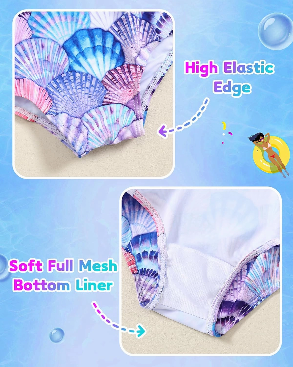Girls Swimsuit One Piece Bathing Suit Quick Dry Beach Swimwear Cute Cross Shoulder Strap Swimming Suits 2-10 Years