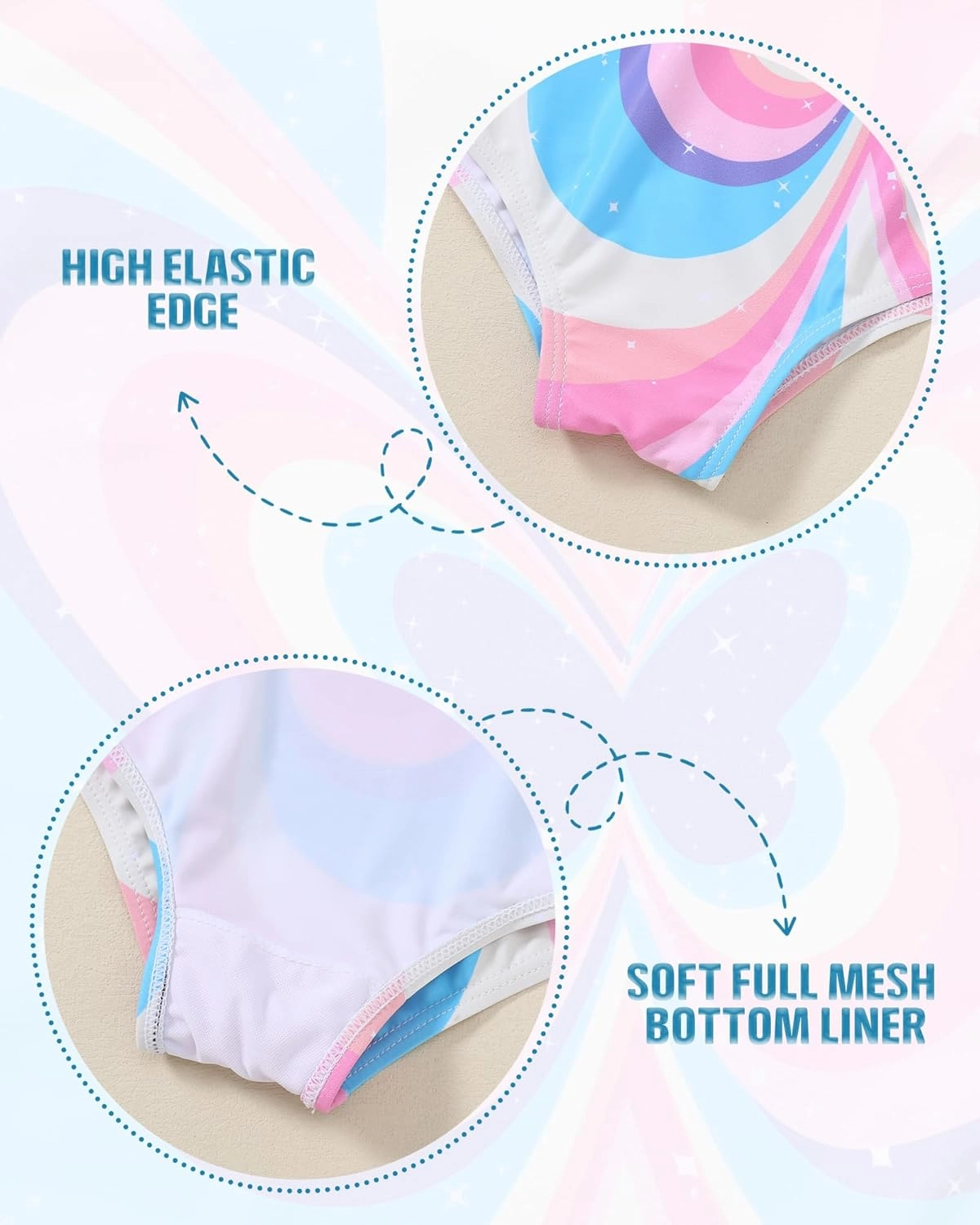 Girls Swimsuit One Piece Bathing Suit Quick Dry Beach Swimwear Cute Cross Shoulder Strap Swimming Suits 2-10 Years