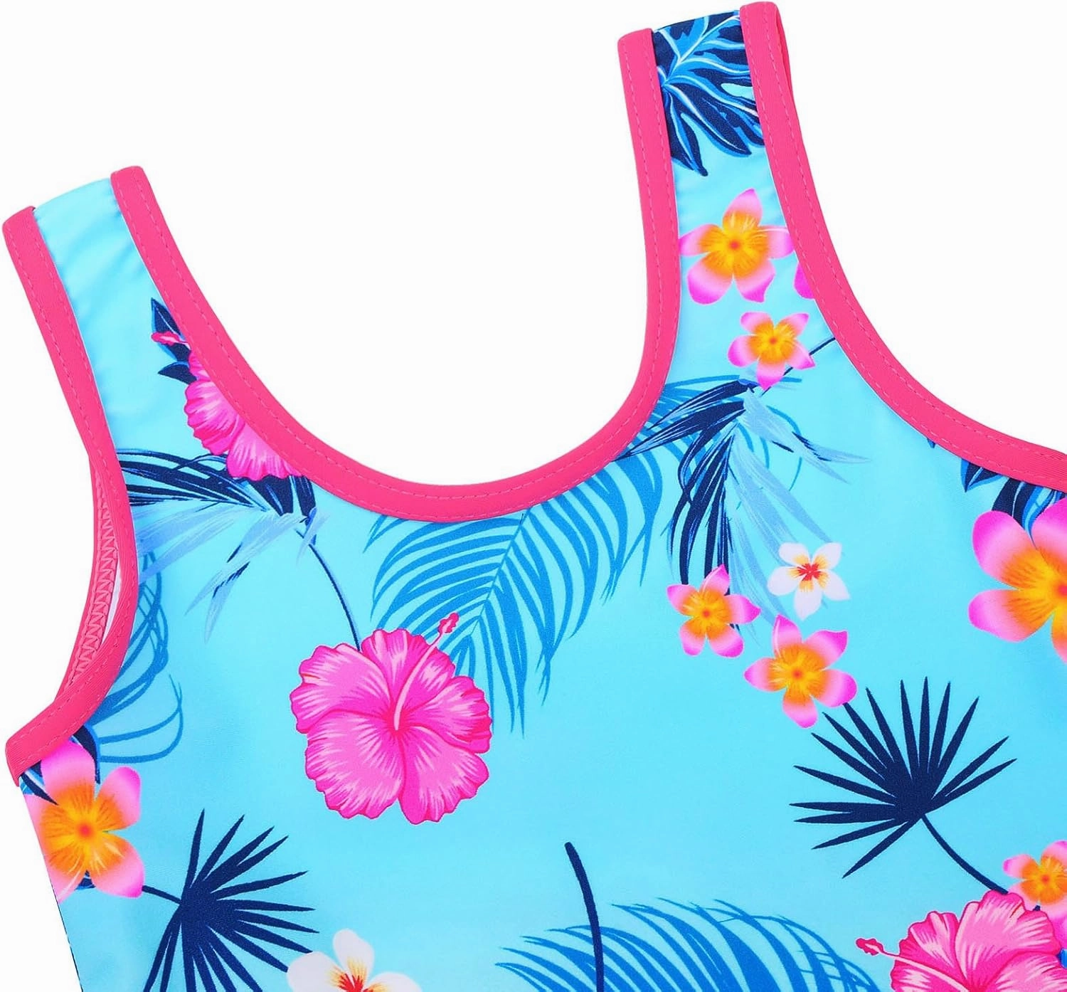 Girls Swimsuit One Piece UPF 50  Floral Skirted Bathing Suit Modest Beach Swim Dress 3-11 Years