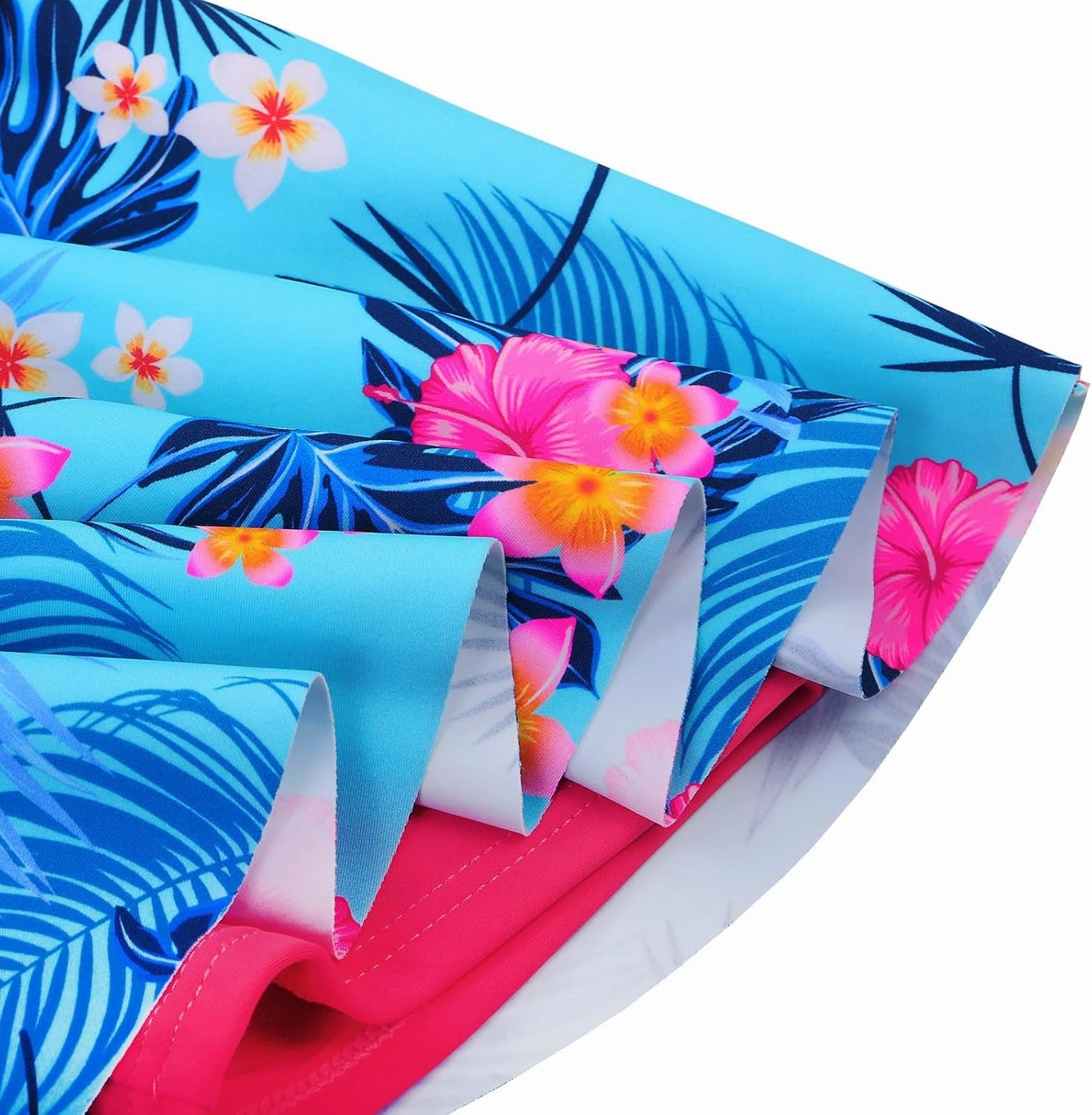 Girls Swimsuit One Piece UPF 50  Floral Skirted Bathing Suit Modest Beach Swim Dress 3-11 Years