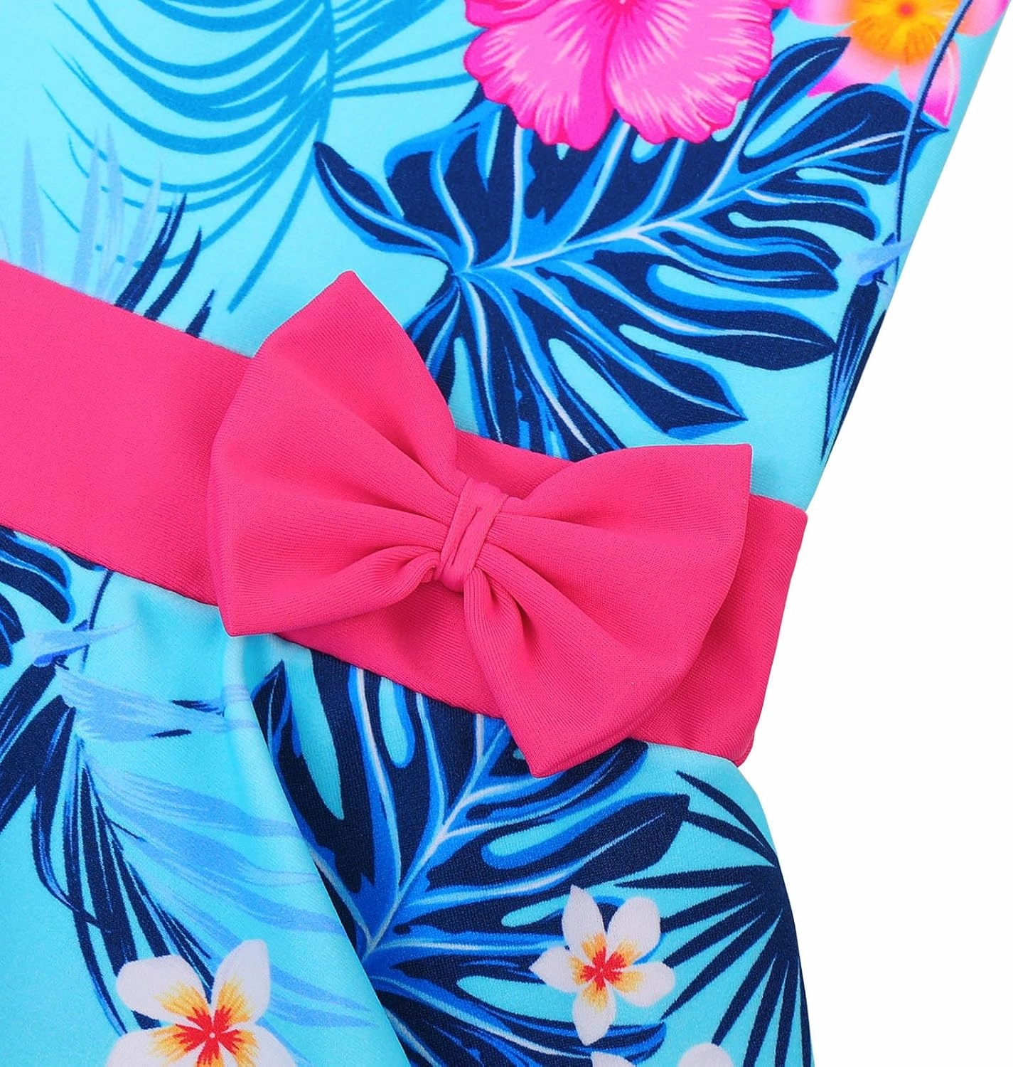 Girls Swimsuit One Piece UPF 50  Floral Skirted Bathing Suit Modest Beach Swim Dress 3-11 Years
