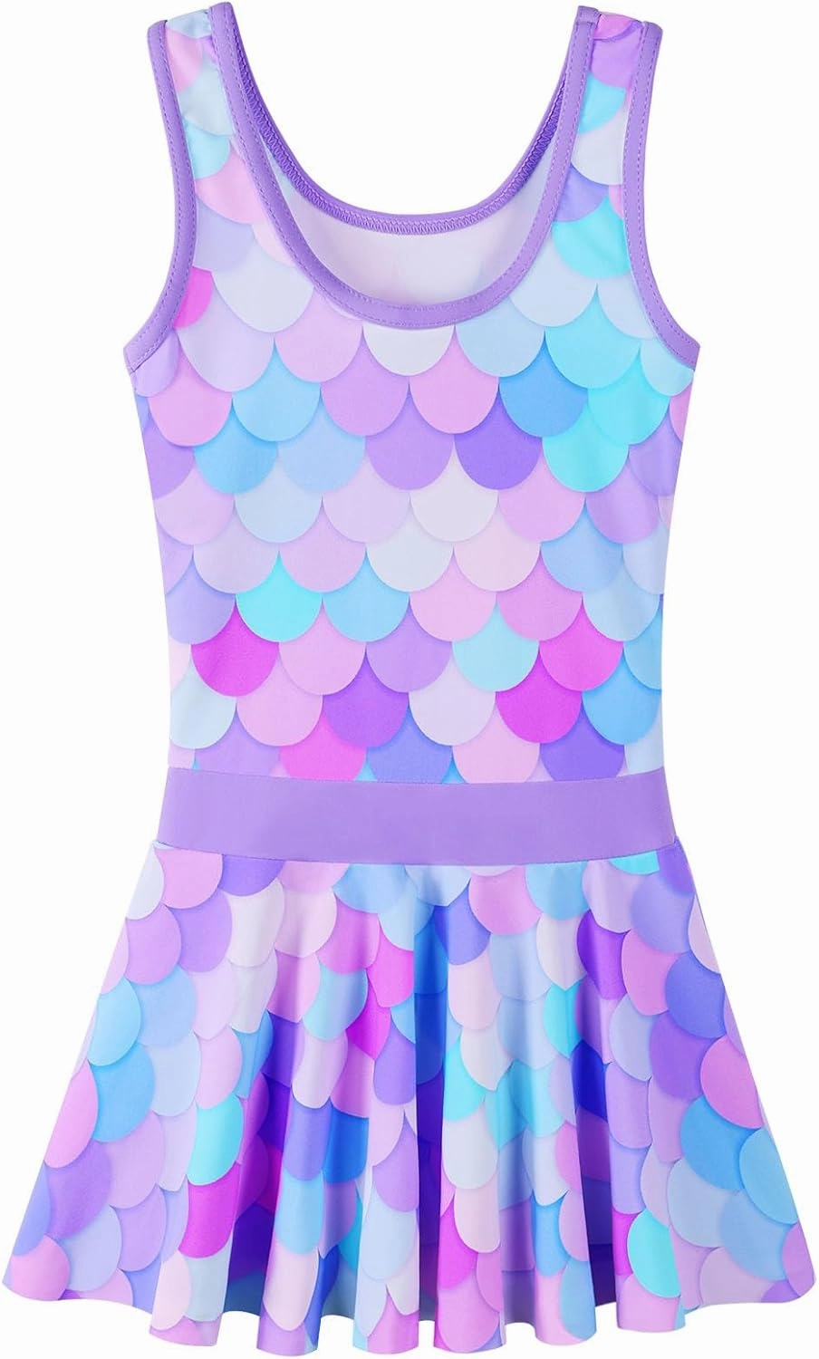 Girls Swimsuit One Piece UPF 50  Floral Skirted Bathing Suit Modest Beach Swim Dress 3-11 Years