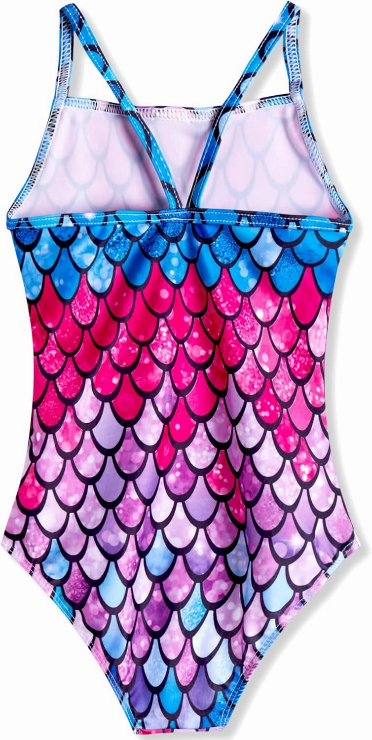 Girls Swimsuits One-Piece Bathing Suits Multicolor Kids Sport Summer Beach Swimwear for 2-10 Years Old
