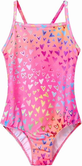 Girls Swimsuits One-Piece Bathing Suits Multicolor Kids Sport Summer Beach Swimwear for 2-10 Years Old