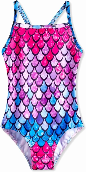 Girls Swimsuits One-Piece Bathing Suits Multicolor Kids Sport Summer Beach Swimwear for 2-10 Years Old