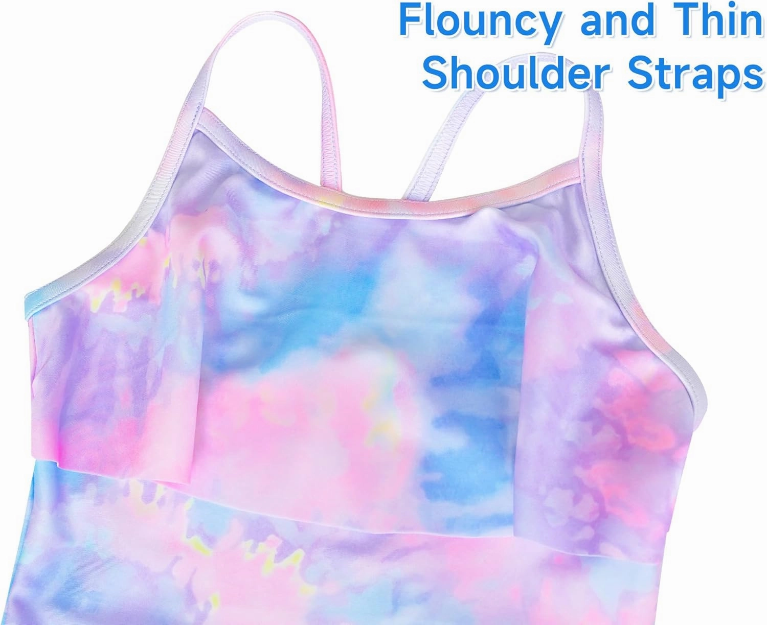 Girls Tankini Swimsuit 2-Piece Ruffle Bathing Suits UPF50  Kids Beach Sport Swimwear Sets