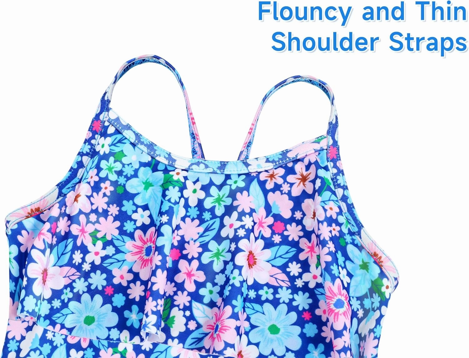 Girls Tankini Swimsuit 2-Piece Ruffle Bathing Suits UPF50  Kids Beach Sport Swimwear Sets