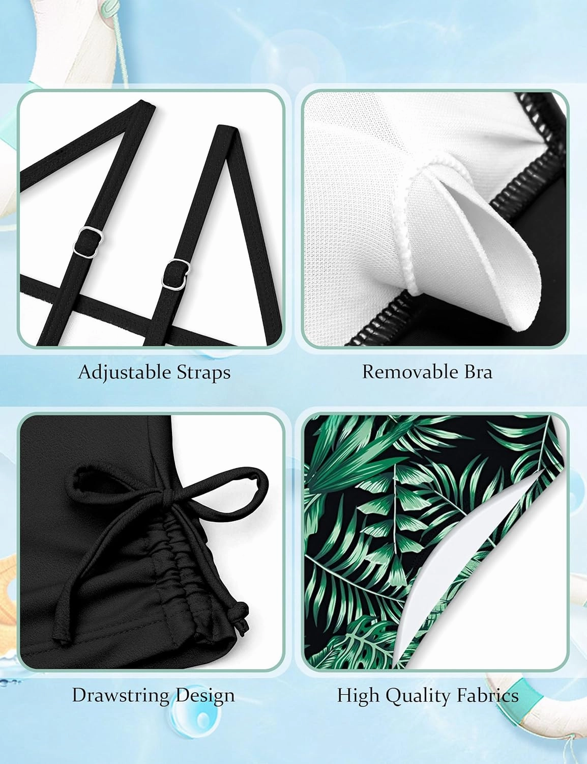 Girls Tankini Swimsuits Two Piece Bathing Suit Drawstring Swimwear Set for Girls 7-14 Years