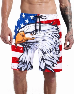 Goodstoworld Men's Novelty Swimtrunks Quick Dry 3D Printed Mesh Lining Beach Board Shorts with Pockets S-4XL