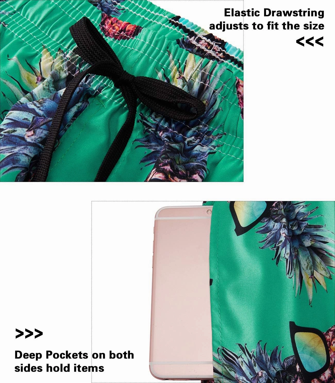 Goodstoworld Men's Novelty Swimtrunks Quick Dry 3D Printed Mesh Lining Beach Board Shorts with Pockets S-4XL