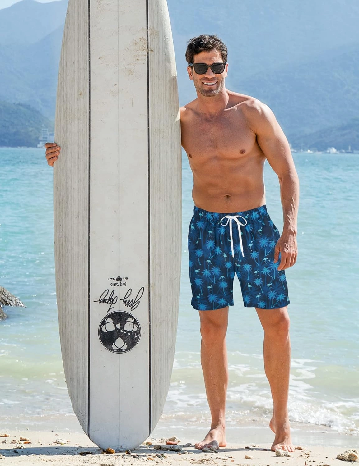Goodstoworld Mens Swim Trunks with Compression Liner 9'' Inseam Quick Dry Swimsuit Shorts M-3XL