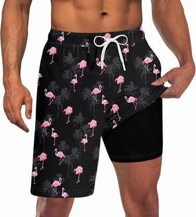 Goodstoworld Mens Swim Trunks with Compression Liner 9'' Inseam Quick Dry Swimsuit Shorts M-3XL