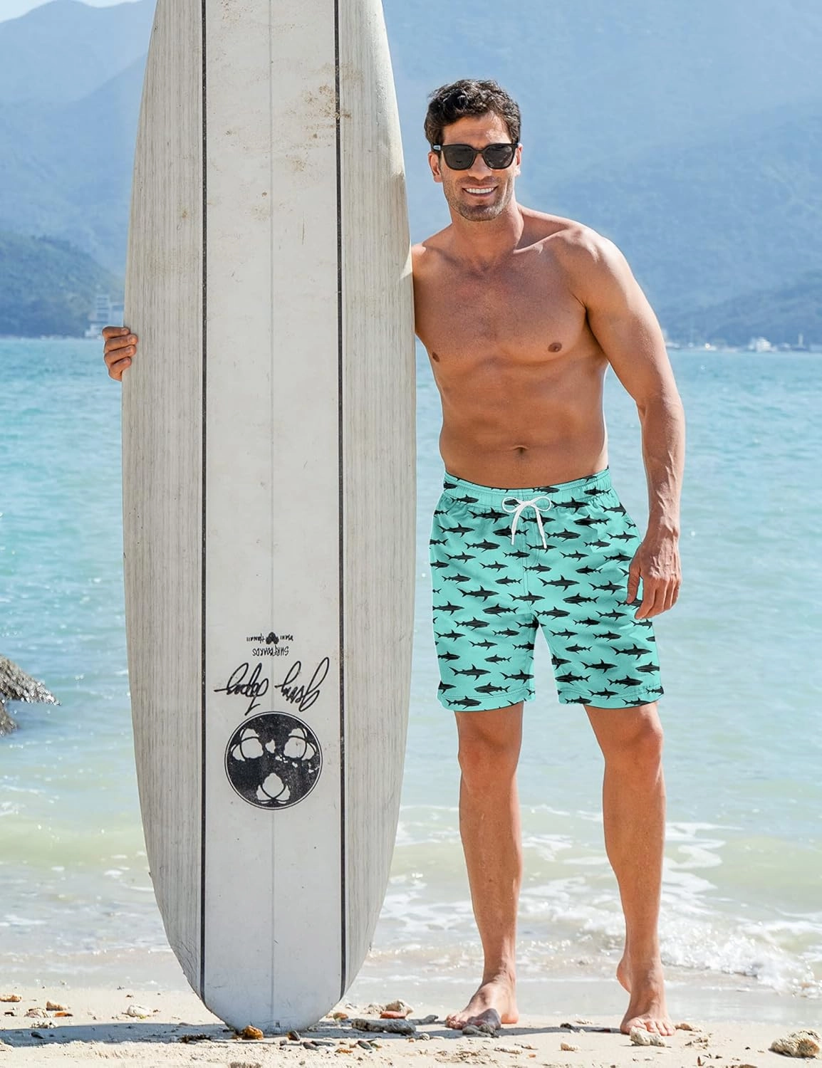 Goodstoworld Mens Swim Trunks with Compression Liner 9'' Inseam Quick Dry Swimsuit Shorts M-3XL