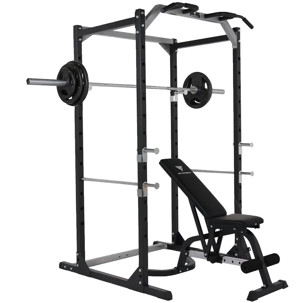 Grab Yours Now Hit Fitness Athletic Pack 80kg | Rack - Bench - Cast Iron Discs Limited Time, Weight Bars, Overhead pulley storage