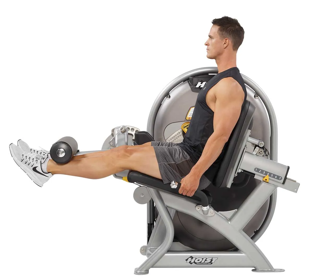 Hoist Clubline Leg Extension, NordicTrack Commercial 1750, Onboard Functions, Round Dumbbells