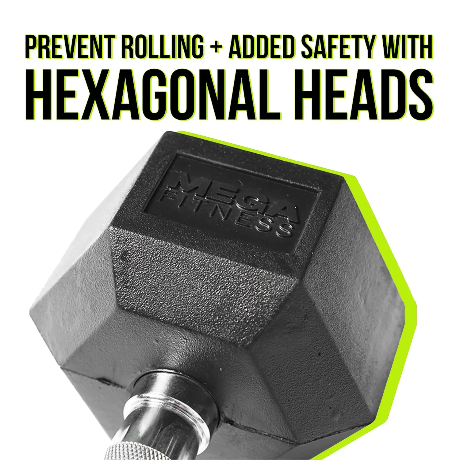 Mega Fitness - Rubber Hex Dumbbell 45lbs, Breathable workout tops, Wheelchair accessible gym gear