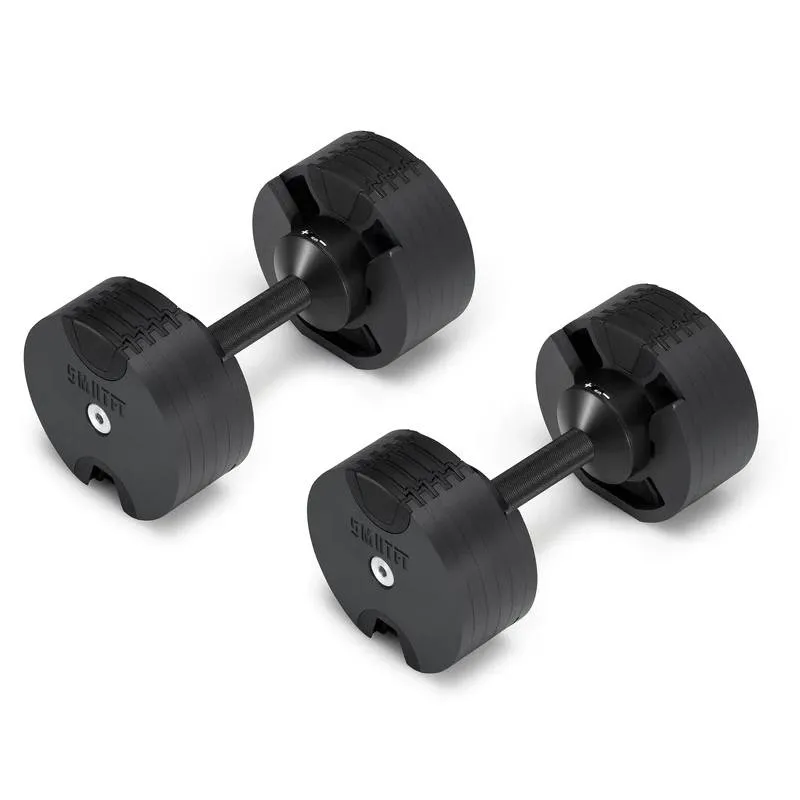 SMRTFT Nobells - 5-50lb Adjustable Dumbbell Pair - Matte Black, Sports bras high impact