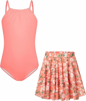GRACE KARIN Girls Swimsuit with Skirt One Piece Bathing Suit Swimwear 6-14Y