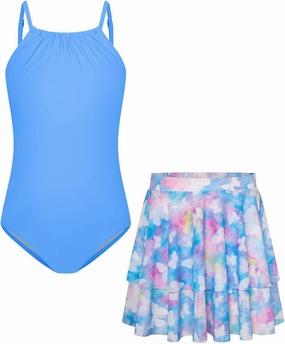 GRACE KARIN Girls Swimsuit with Skirt One Piece Bathing Suit Swimwear 6-14Y