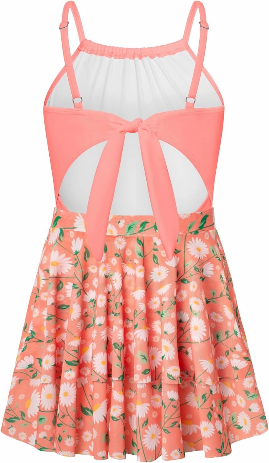 GRACE KARIN Girls Swimsuit with Skirt One Piece Bathing Suit Swimwear 6-14Y