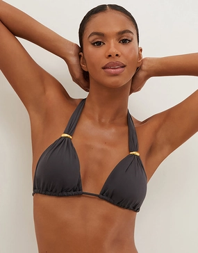 Graffiti Bia Tube Bikini Top - Grey
