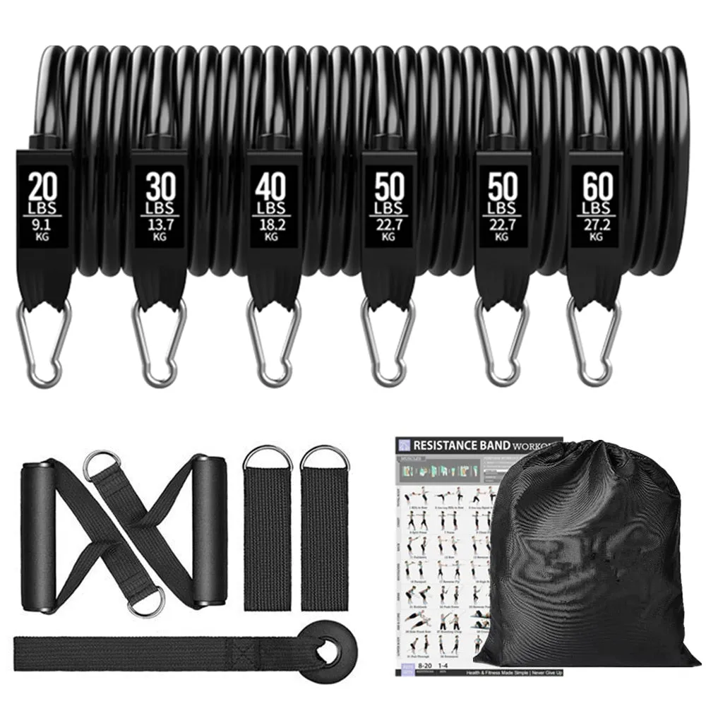 150lb Fitness Resistance Bands Set, Cable Attachments