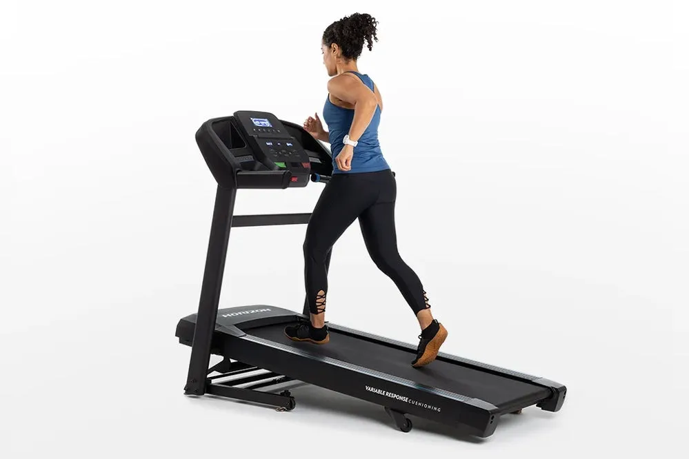 Horizon T202 Folding Treadmill, Eco-friendly yoga mat, Rack,Platforms, Recumbent Bikes