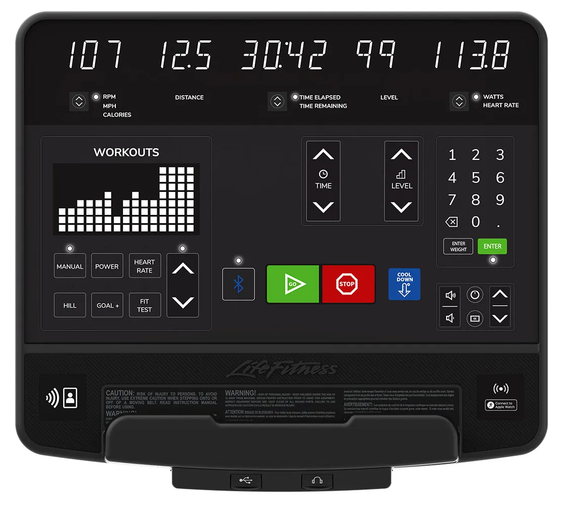 Life Fitness Club Series   Recumbent Lifecycle Bike SL Console, Speed Ropes, Round Dumbbells