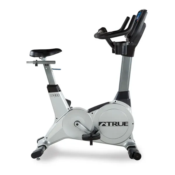 TRUE Fitness ES900 Upright Bike - T9 Touchscreen, Collars, Air Resistance Bikes, Cold therapy wrap