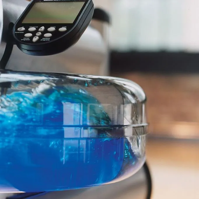 Water Blue Dye, Spin bike with monitor
