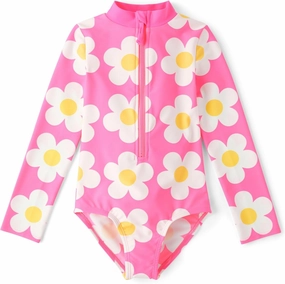 Gymboree Girls' and Toddler Long Sleeve Rashguard One Piece Swimsuit
