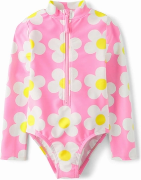 Gymboree Girls' and Toddler Long Sleeve Rashguard One Piece Swimsuit