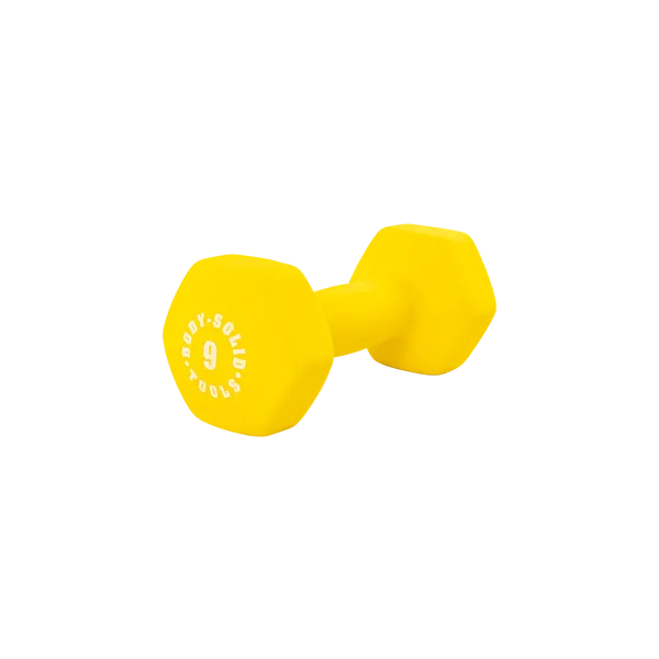 Handpicked for You Bodysolid Yellow 9lb Neoprene Dumbbell Act Fast, Strength Accessories, Knee brace for running