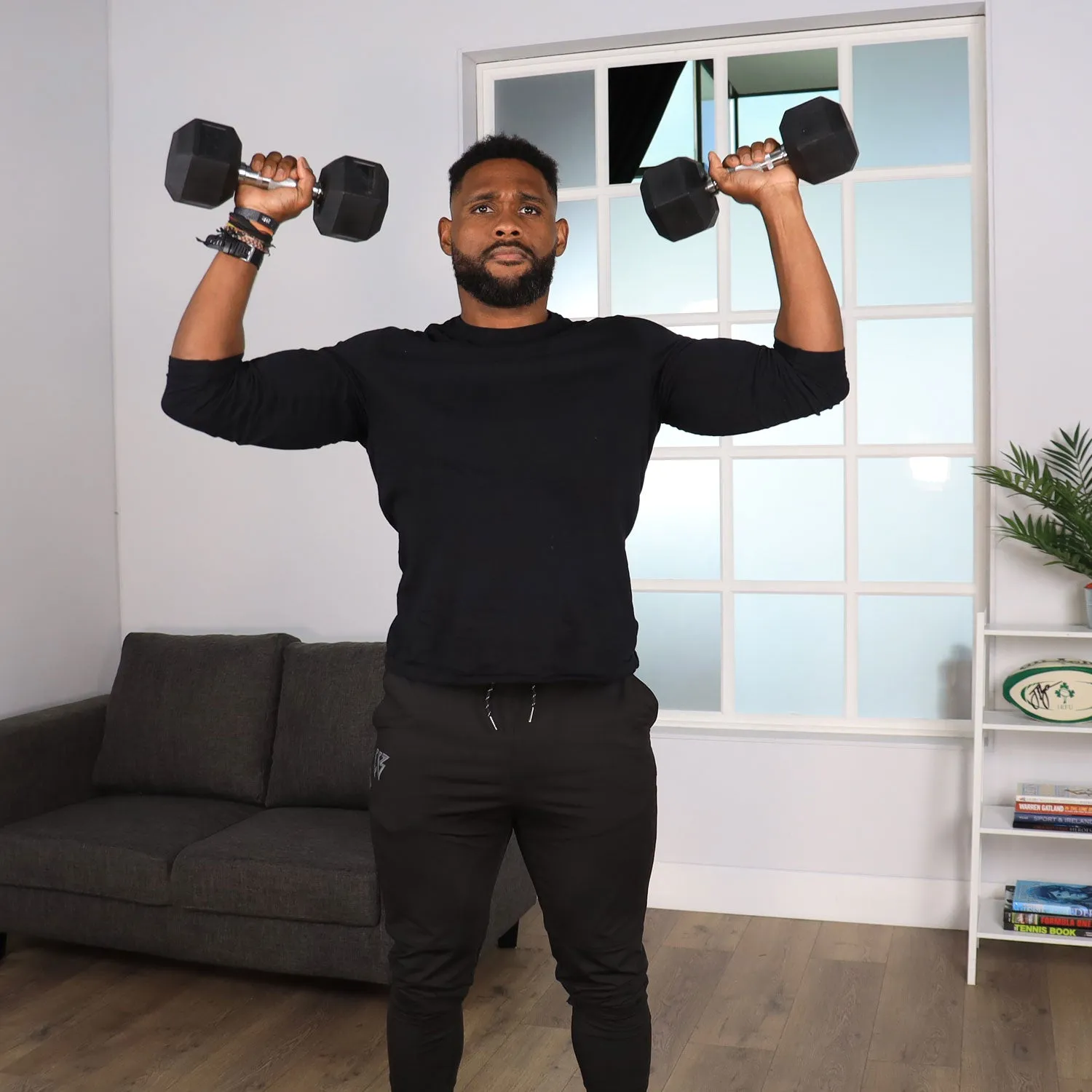 Hit Fitness Hex Dumbbells | 15kg, BCAA powder, Collars, Calisthenics