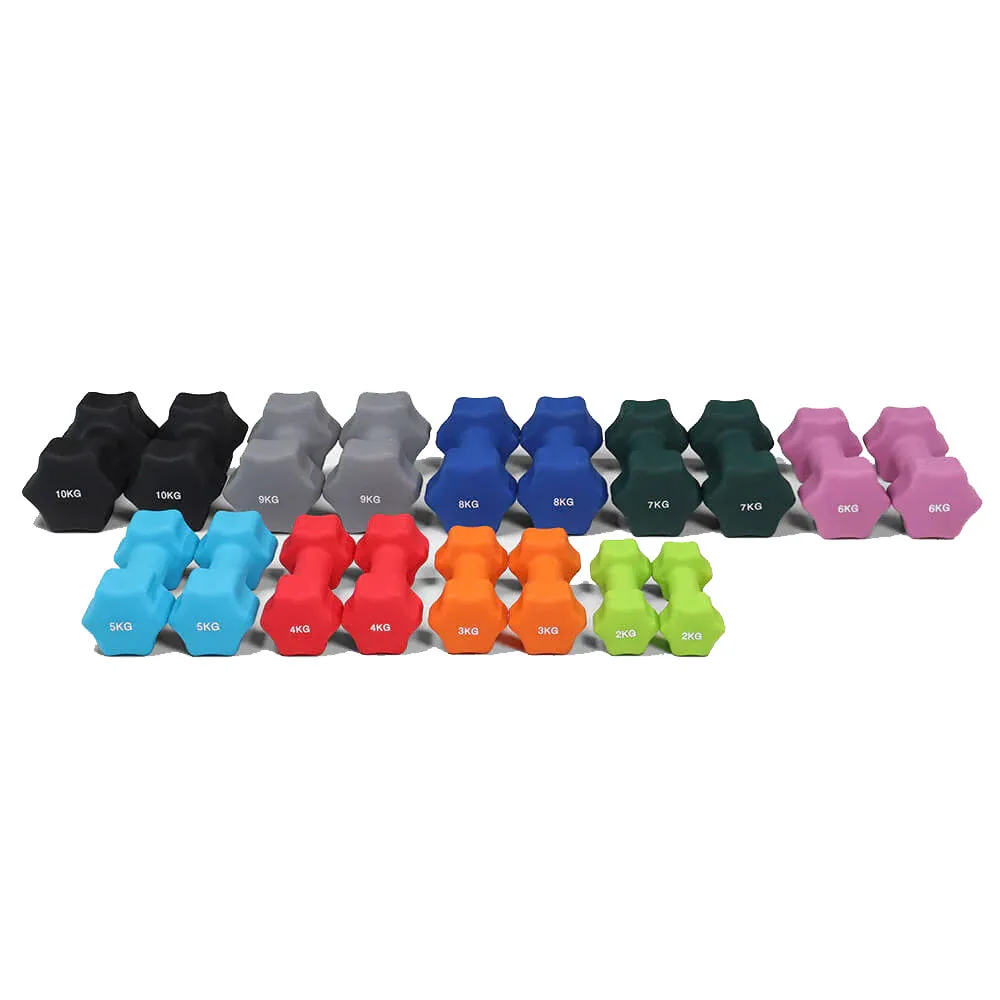 Hit Fitness Neoprene Studio Dumbbells | 2kg to 10kg Pack, VO2 max monitor