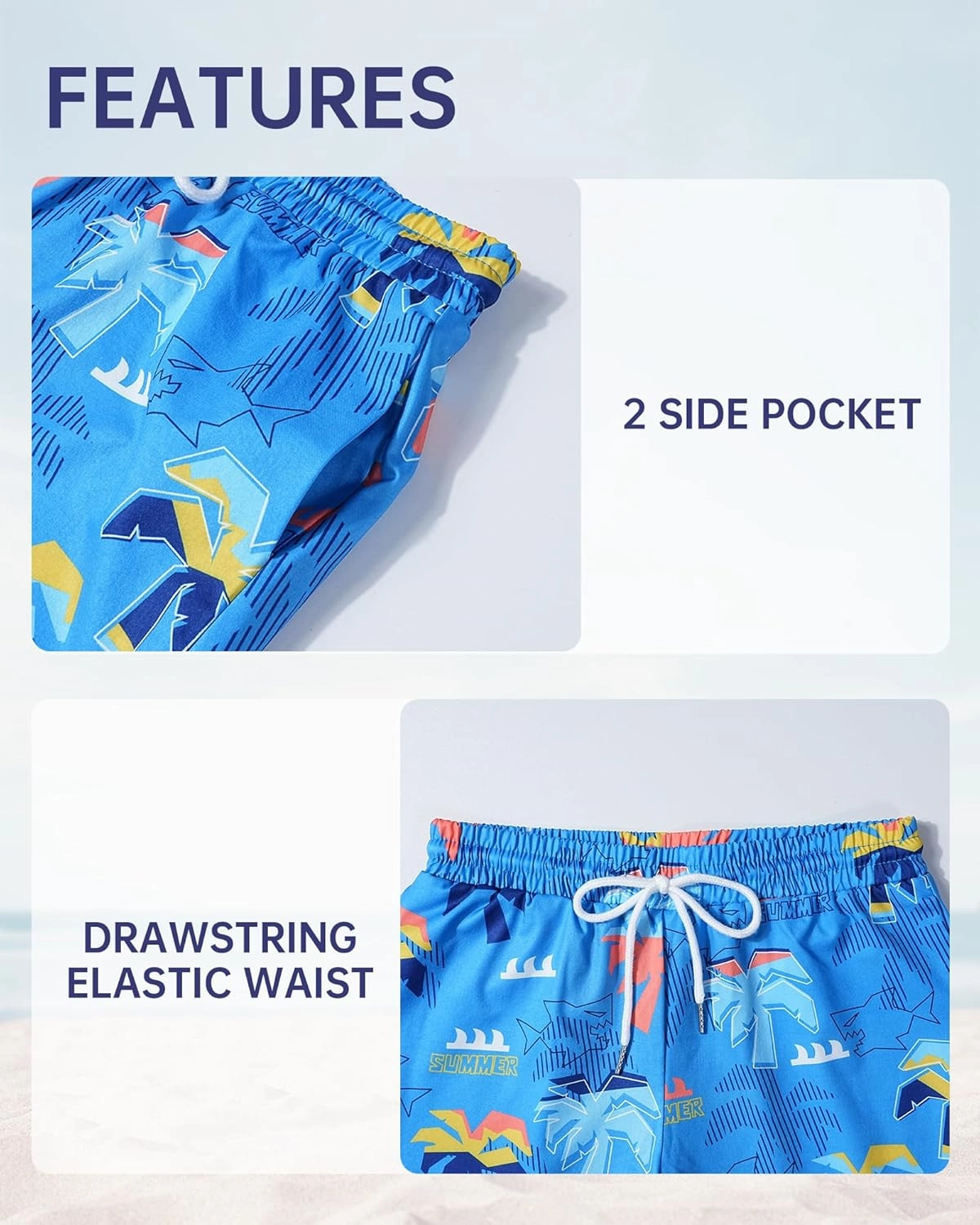 HASMES Boys Swim Trunks with Compression Liner Kids Bathing Suit Quick Dry Board Shorts Swimsuit for Teen 5-14Y