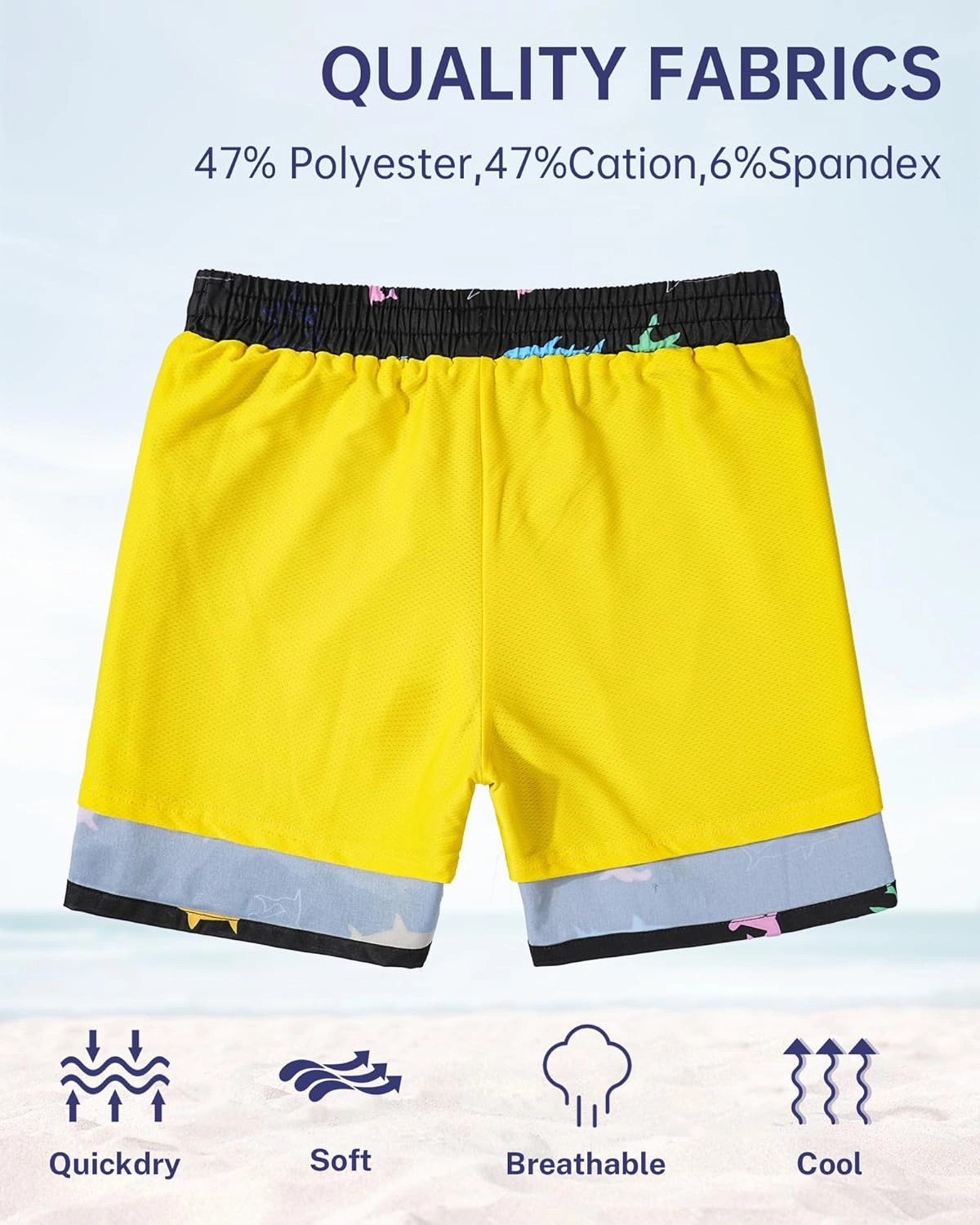 HASMES Boys Swim Trunks with Compression Liner Kids Bathing Suit Quick Dry Board Shorts Swimsuit for Teen 5-14Y