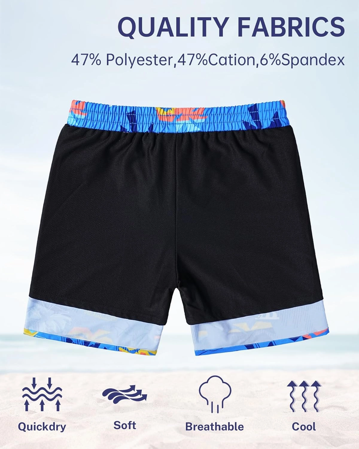 HASMES Boys Swim Trunks with Compression Liner Kids Bathing Suit Quick Dry Board Shorts Swimsuit for Teen 5-14Y
