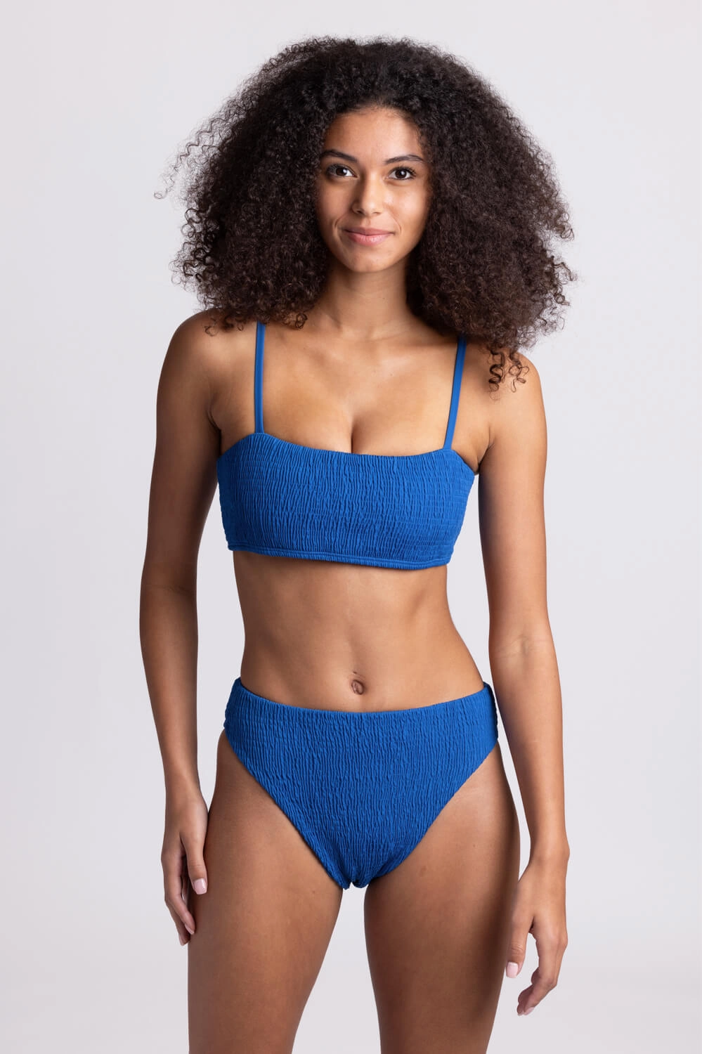 Hazel Smocked Bikini Bottom - Bluewave