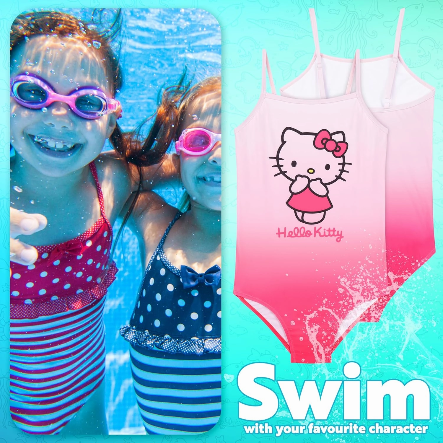 Hello Kitty Anime Girls Bathing Suit Kawaii Swimwear Stretchy Swimsuit for Beach Pool