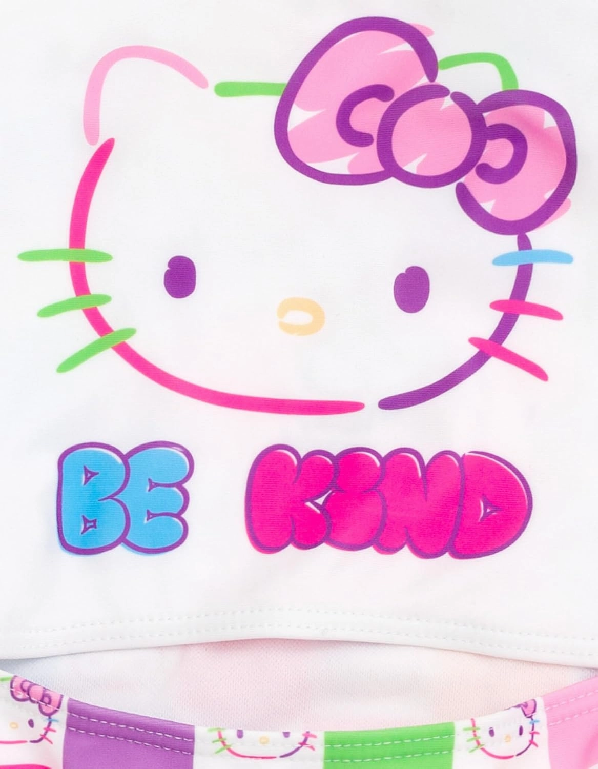 Hello Kitty Rainbow Girls UPF 50  One Piece Bathing Suit Little Kid to Big Kid Sizes (4-14-16)