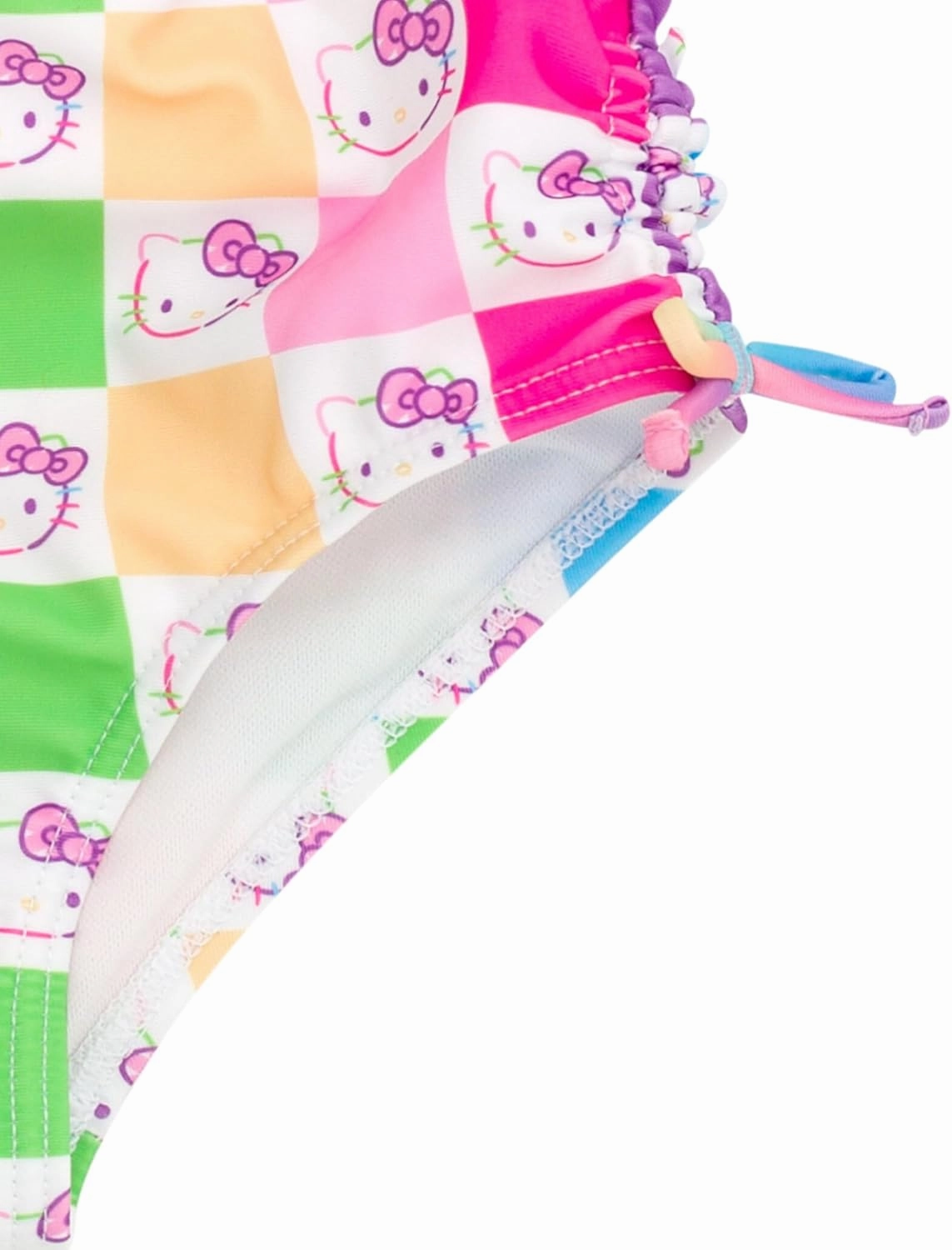 Hello Kitty Rainbow Girls UPF 50  One Piece Bathing Suit Little Kid to Big Kid Sizes (4-14-16)