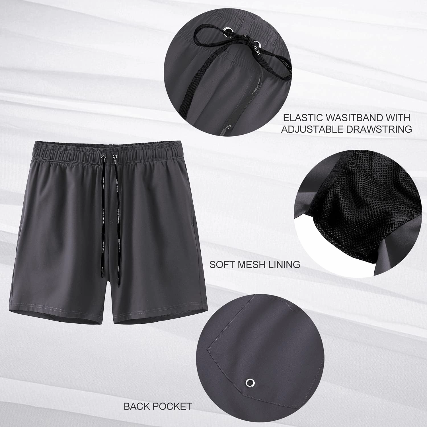 HOdo Mens Swim Trunks 9" Quick Dry Swim Shorts Bathing Suit