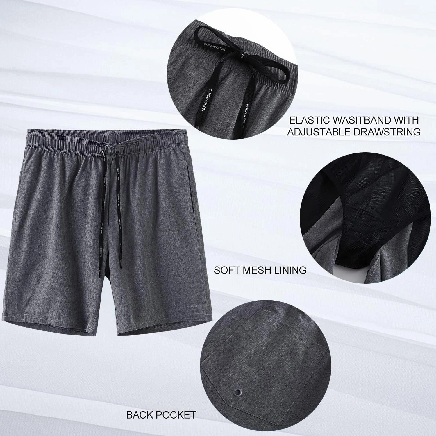 HOdo Mens Swim Trunks 9" Quick Dry Swim Shorts Bathing Suit