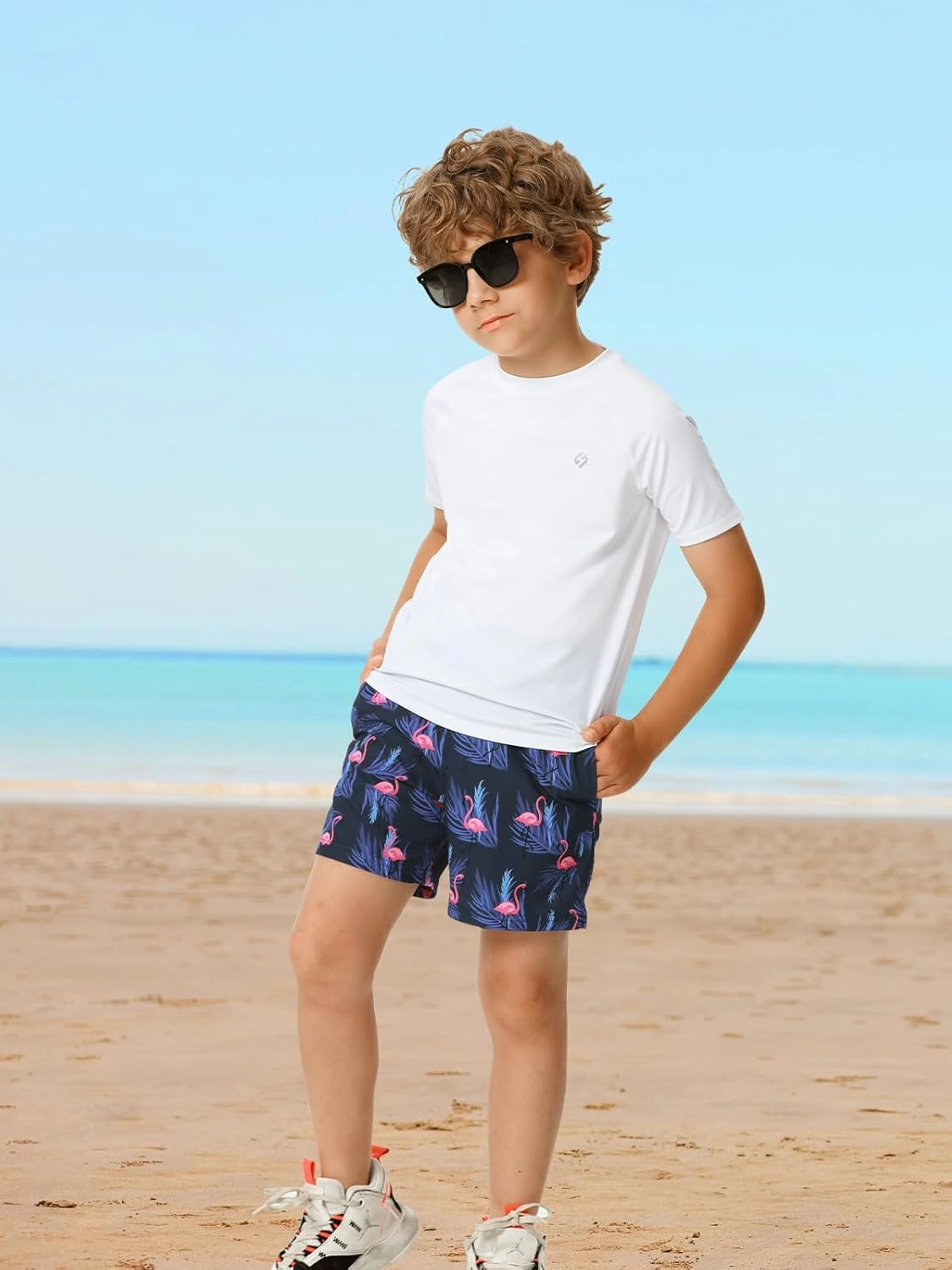 HODOSPORTS Boys Swim Trunks Swimwear Bathing Suits Swim Shorts with Pockets