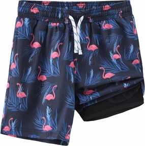 HODOSPORTS Boys Swim Trunks with Compression Liner Swimwear Bathing Suits Swim Shorts with Pockets