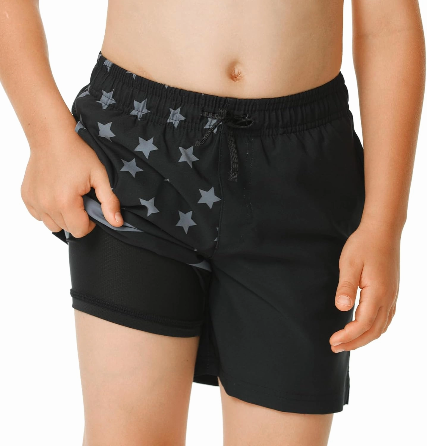 HODOSPORTS Boys Swim Trunks with Compression Liner Swimwear Bathing Suits Swim Shorts with Pockets
