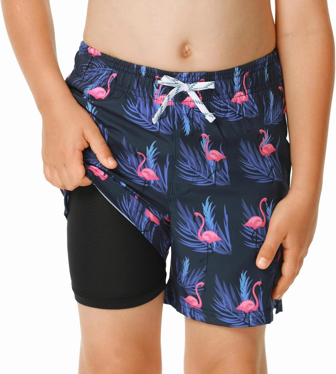 HODOSPORTS Boys Swim Trunks with Compression Liner Swimwear Bathing Suits Swim Shorts with Pockets